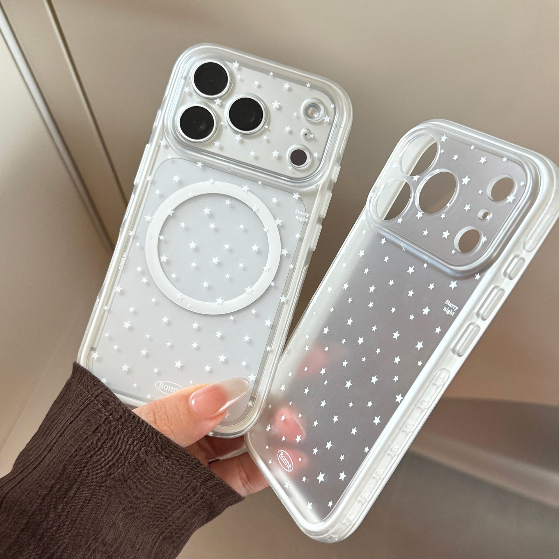 韩风ins个性简约星星磁吸壳适用苹果18promax透明新款iPhone18透明防摔17PM小众15爆款16PRO女款18pm网红软套