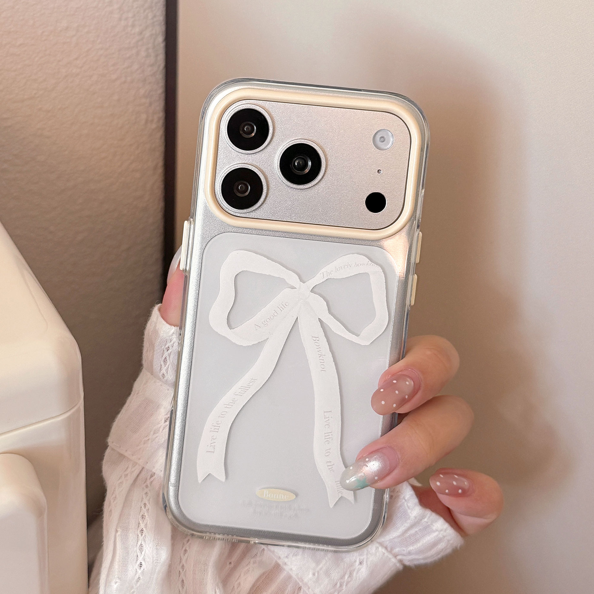 【智能AI相机键包裹】ins风个性简约丝带蝴蝶结适用iPhone17promax手机壳16PM新款苹果17PRO透明防摔17保护套