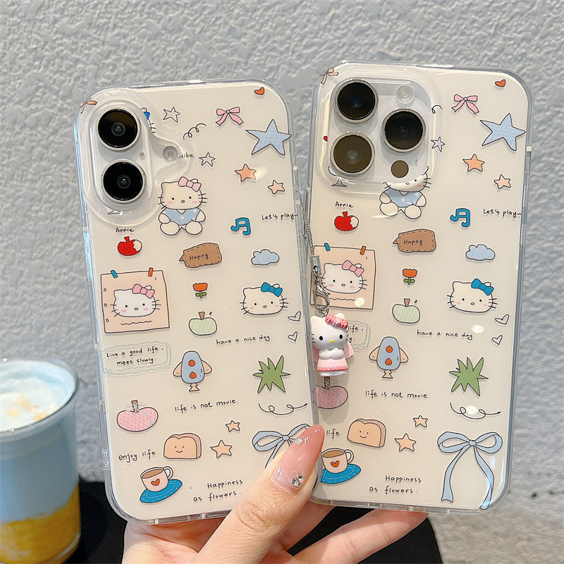 双层IMD可爱卡通猫咪适用苹果16好看的手机壳iPhone16promax手机壳新款15Pm爆款13网红14pro少女心15保护套硬