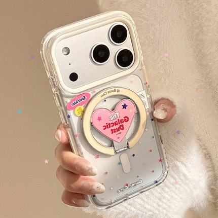 韩系ins满屏星星磁吸防摔壳适用苹果17PROMAX新款iPhone17手机壳16pm可爱女款15爱心磁吸支架17PRO透明保护套