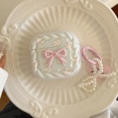 4耳机保护套 2代珍珠挂饰Airpods3 超萌少女心猫咪蝴蝶结适用Airpods4耳机套新款 Airpodspro2无线蓝牙耳机壳1