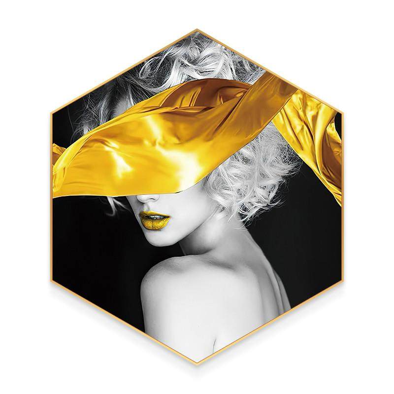 理发店墙面装饰画发廊六边形发型图片美容美发店挂画沙发背景墙画