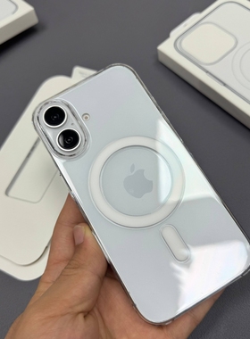 透明壳适用于苹果17手机壳16promax透明手机壳磁吸同款凹槽透明原装动画苹果16proMagSafe磁吸iPhone15手机壳