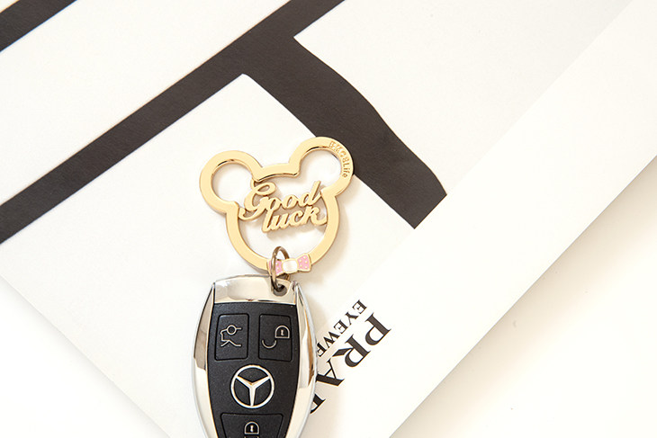 2020鼠年情侣合金钥匙扣挂件男女可爱goodluck卡通动物钥匙圈新品