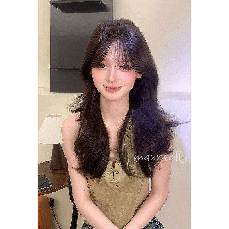 漫真假发黑茶色长卷发日常蓬松大波浪自然减龄修颜氛围感女全头套