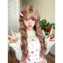漫真假发女长卷发豆沙粉自然甜美大波浪lolita羊毛卷少女jk全头套