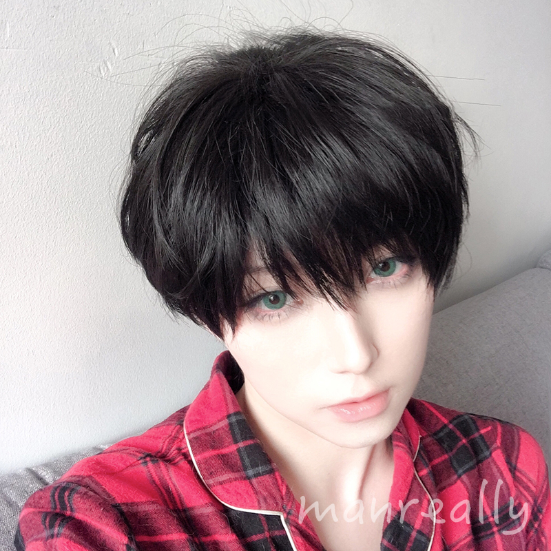 漫真假发男/女通用韩版帅气学生短发自然逼真哑光cos万用基佬毛