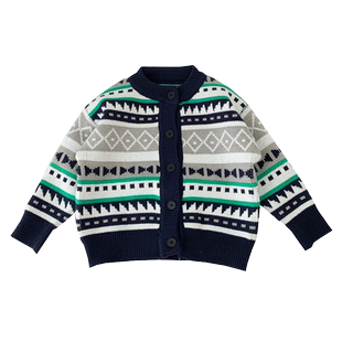男童毛衣开衫春秋2025新款儿童韩版休闲中小童洋气针织毛线衣外套
