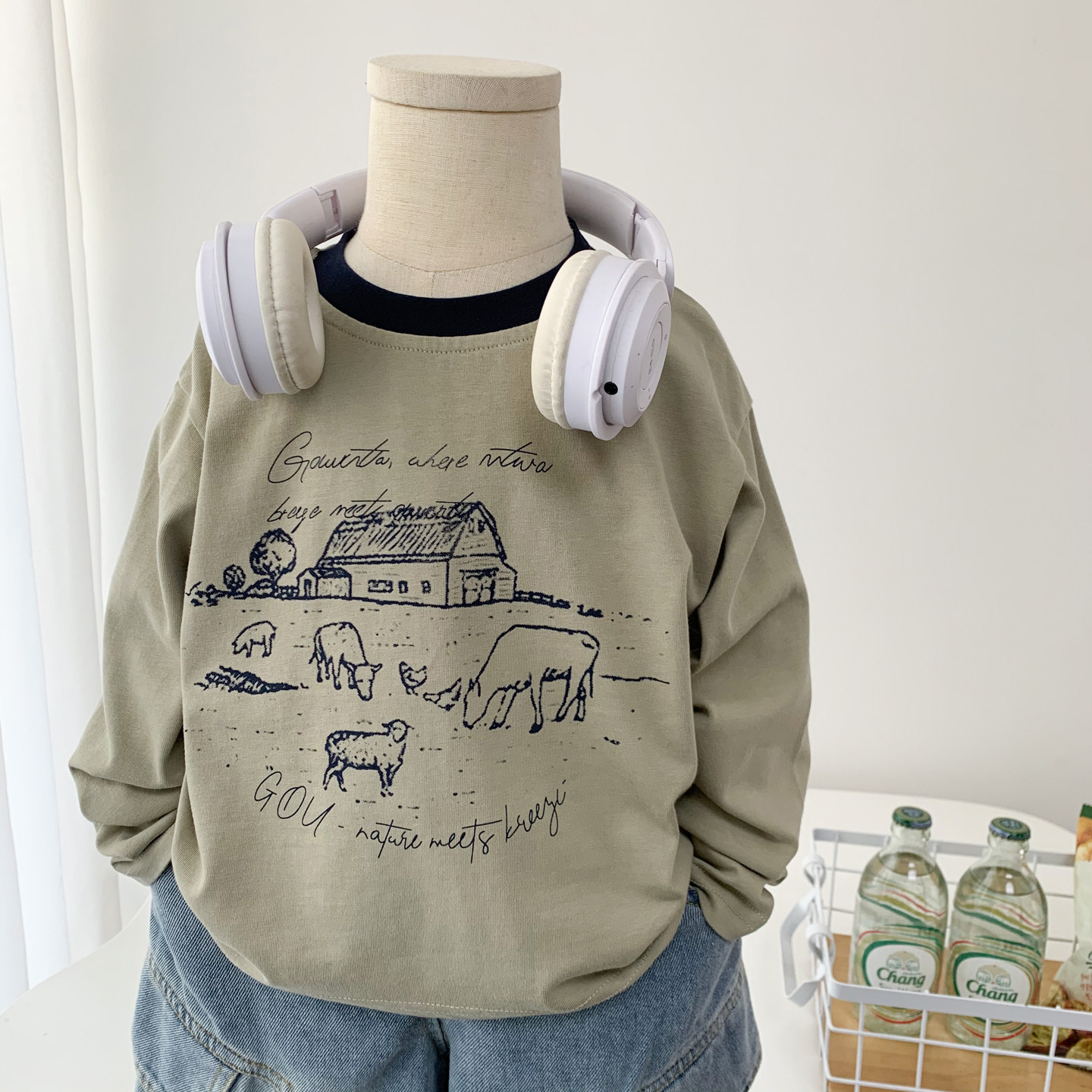 男童纯棉长袖T恤春秋装薄款打底衫2026新款儿童卡通动物洋气上衣T