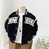 男孩刺绣痞帅上衣潮 休闲宽松夹克衫 男童棒球服外套春秋装 儿童韩版