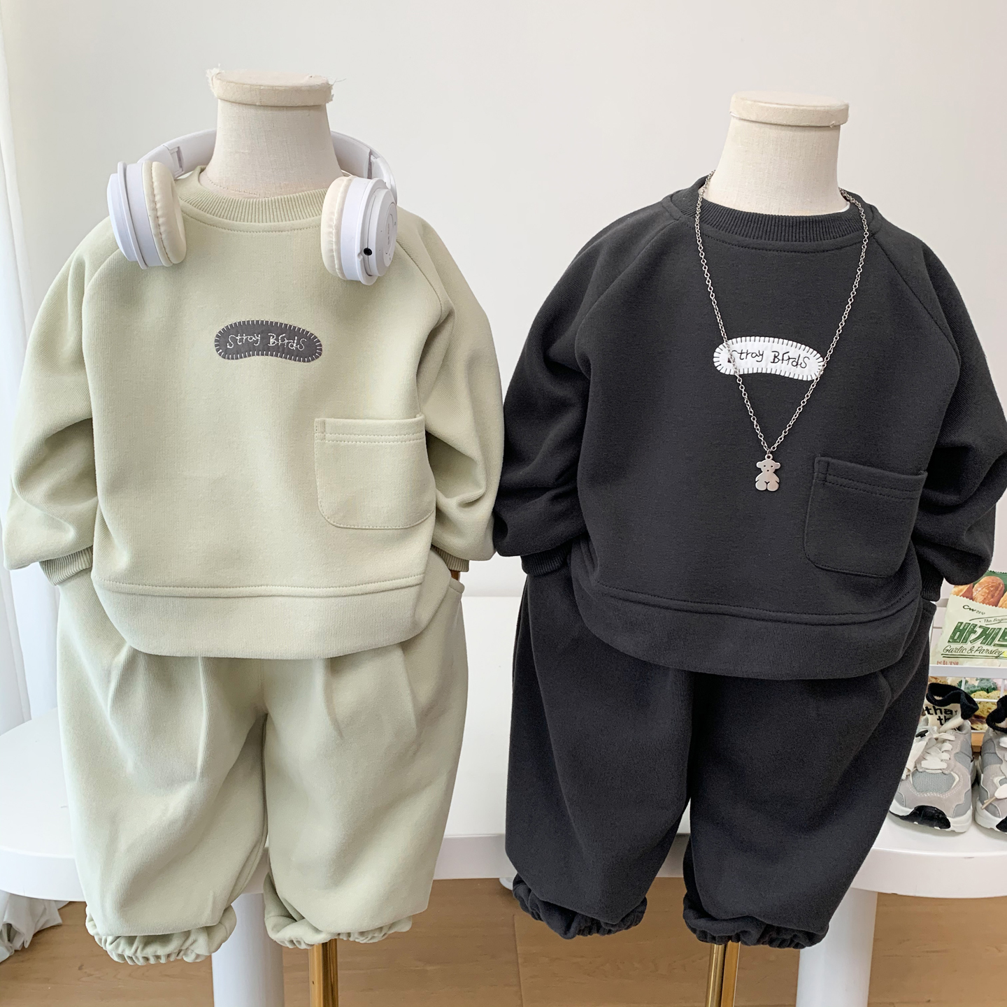 男童卫衣套装2025新款儿童春秋宽松运动服中小男孩休闲两件套潮酷
