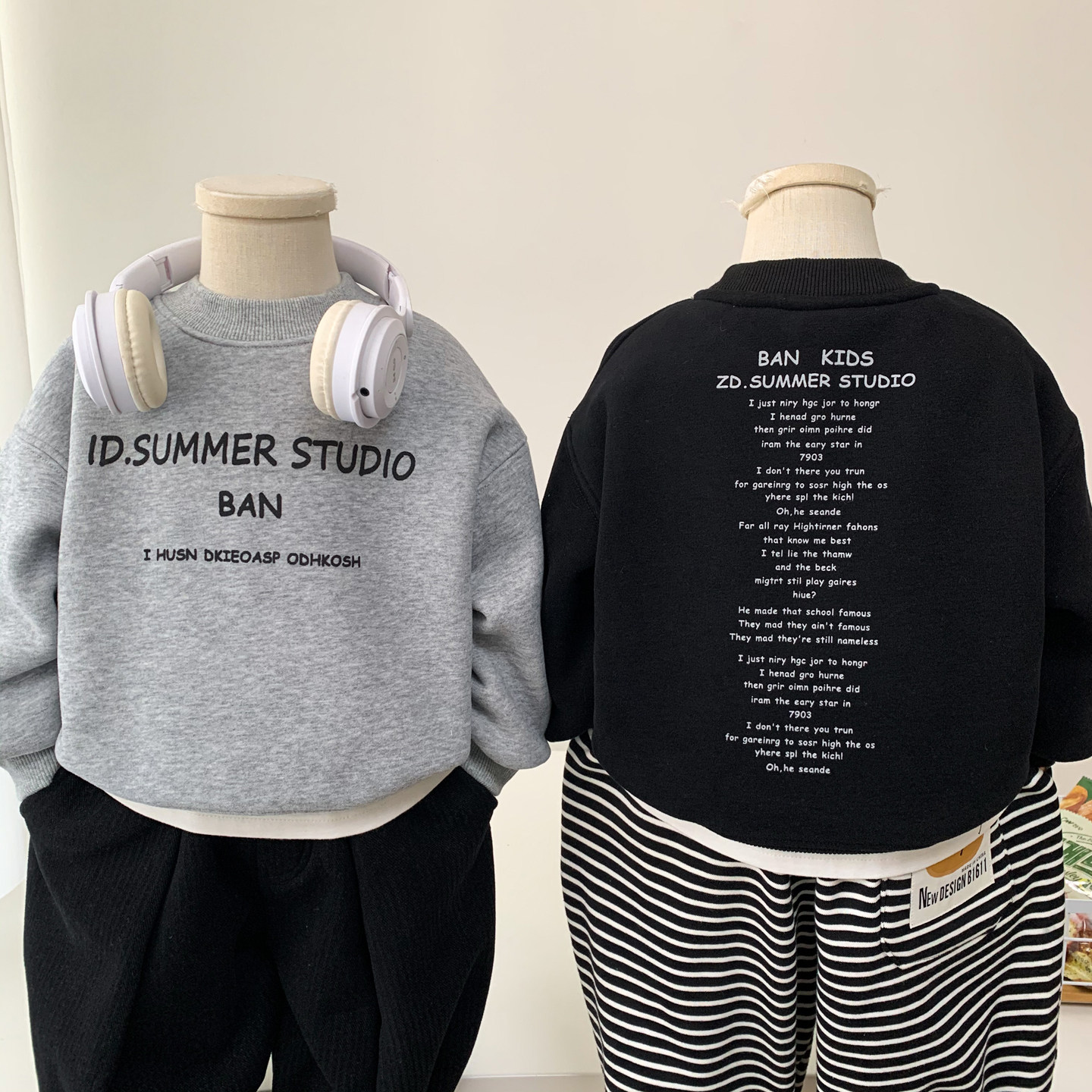 男童加绒卫衣秋冬一体绒套头衫2025新款儿童韩版宽松洋气字母上衣