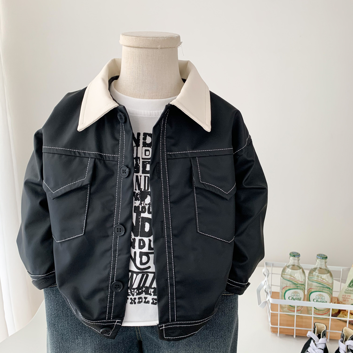 男童皮衣外套春秋装2025新款儿童柔软PU夹克衫酷帅男孩韩版上衣潮