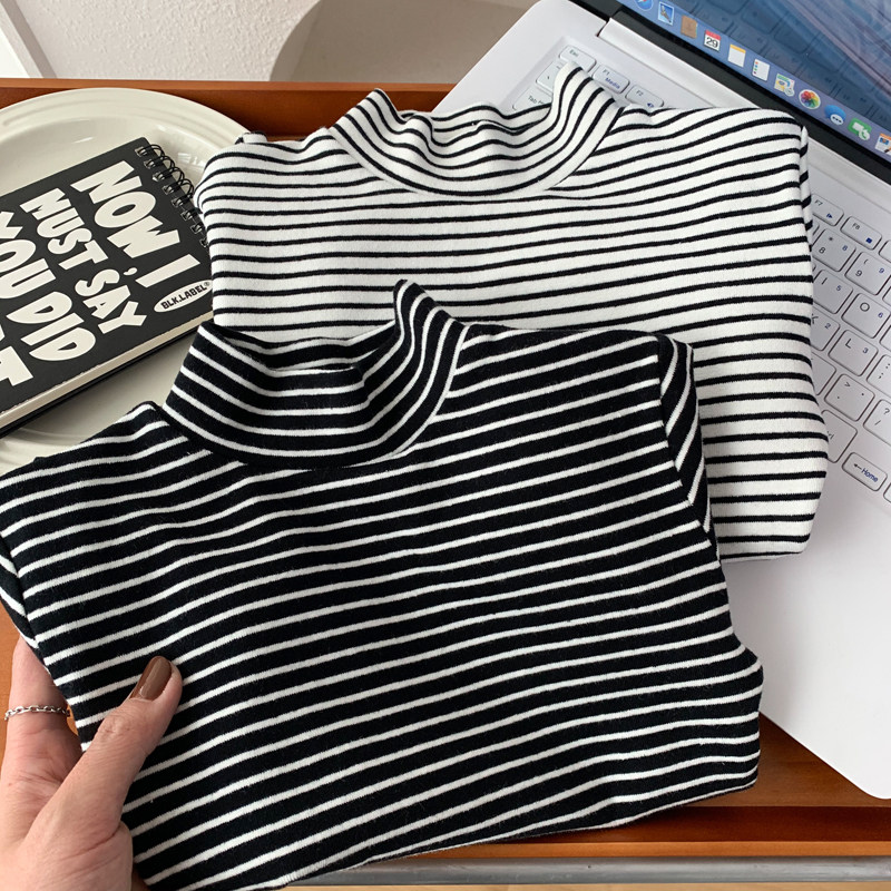 男童半高领条纹打底衫秋冬纯棉内搭长袖T恤2025儿童洋气百搭上衣t,童装/婴儿装/亲子装,T恤,淘宝优惠券,粉丝福利购,淘宝优惠卷