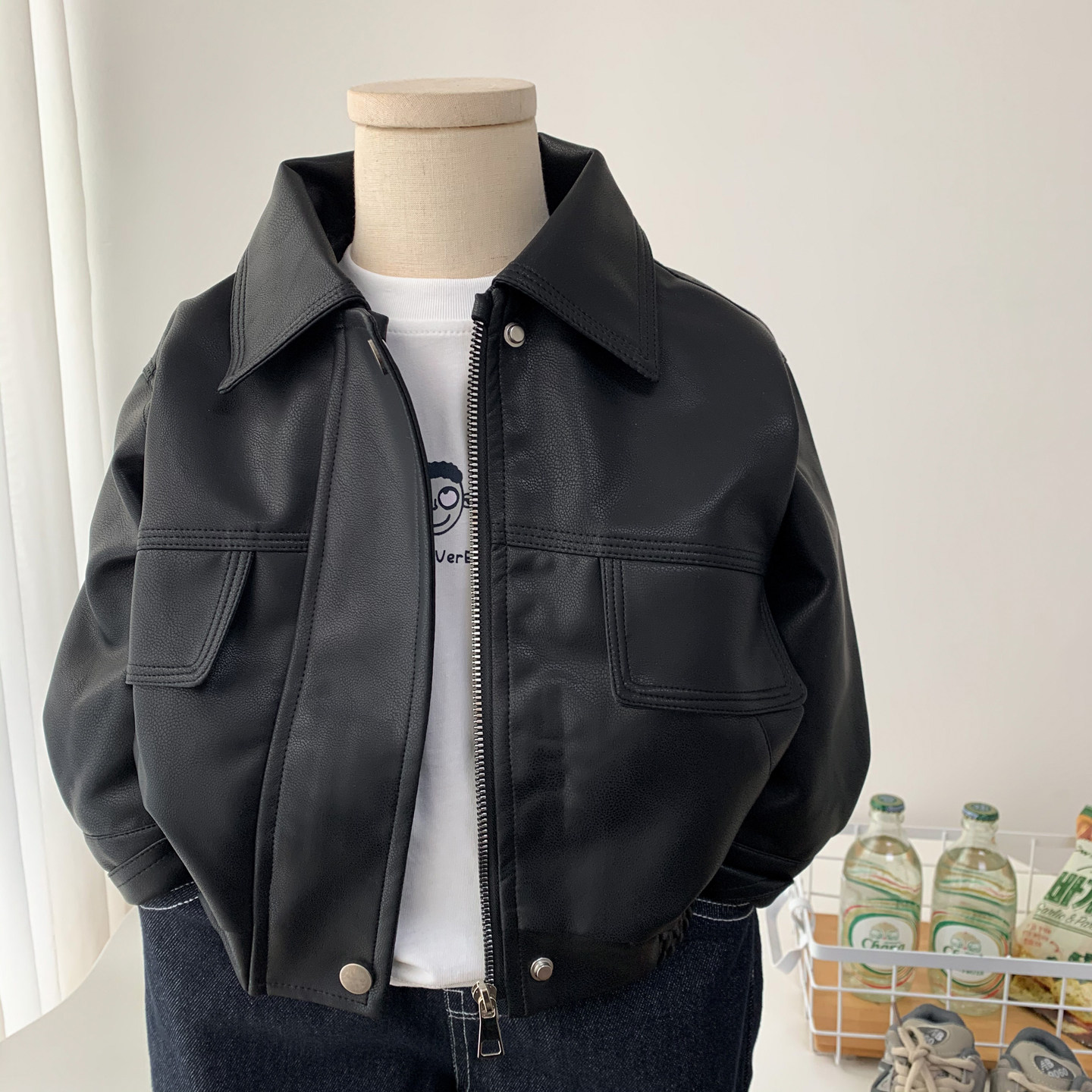 男童皮衣外套2026新款春秋装帅气男孩黑色皮夹克机车风潮酷PU上衣