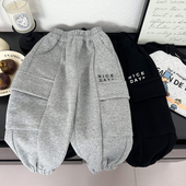 子春秋装 束脚裤 男童纯棉宽松卫裤 洋气工装 潮 中童休闲运动裤 儿童裤