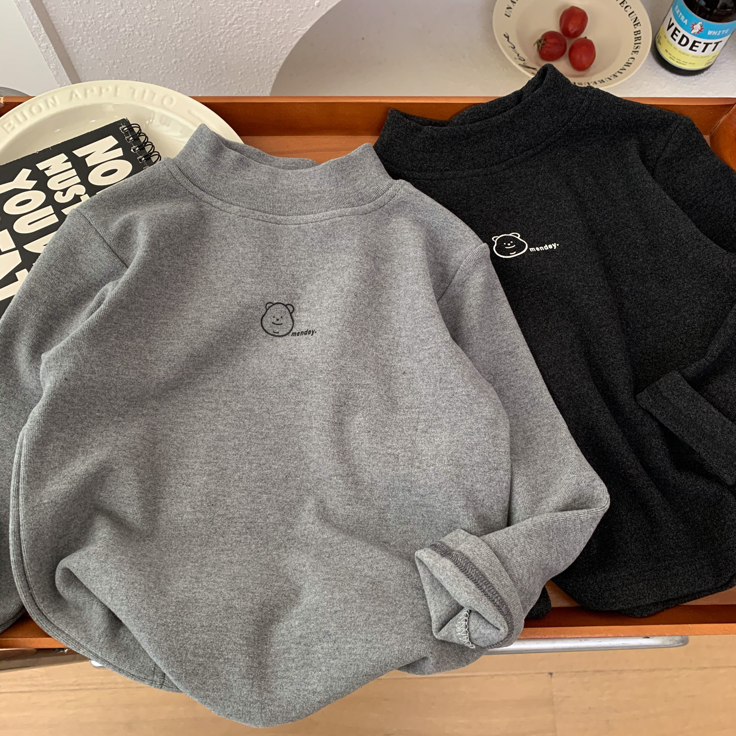 儿童洋气百搭秋冬加厚磨毛打底衫