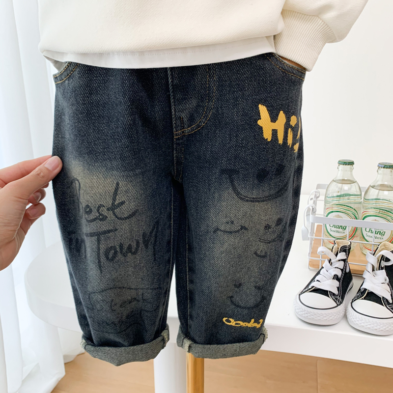 男童柔软牛仔裤2025新款儿童韩版帅气百搭裤子中小童春秋休闲长裤
