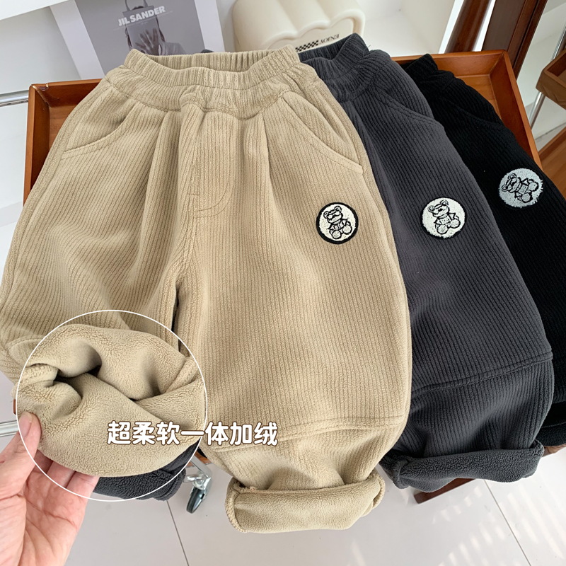 超柔软弹力~儿童冬季一体绒裤子