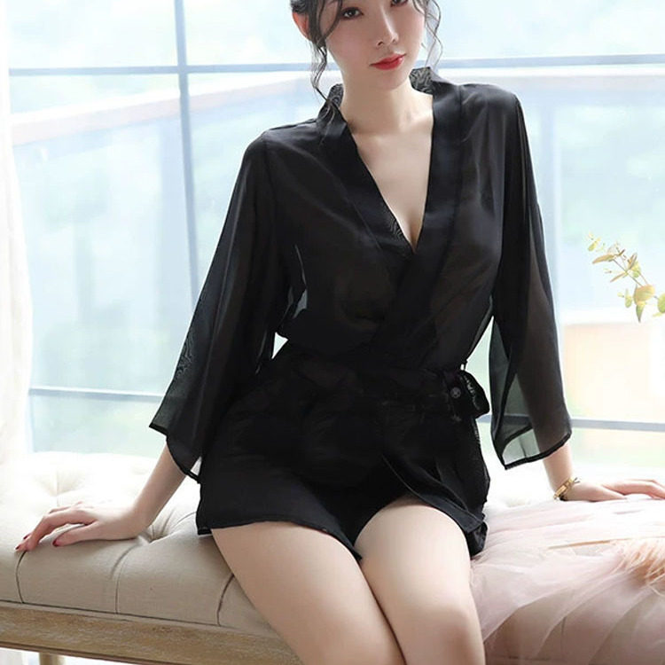 性感透视丝滑睡衣女神四季新款衣