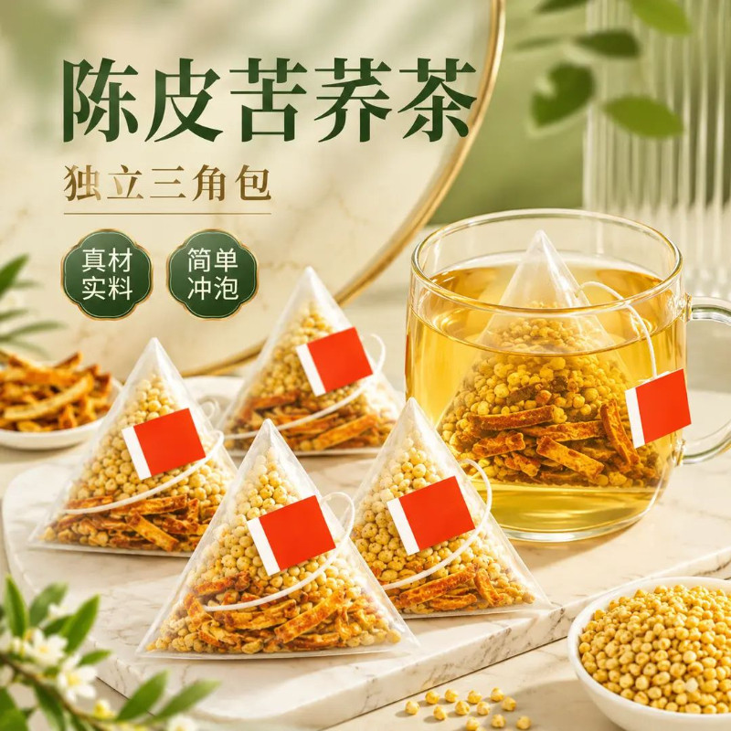 陈皮苦荞茶当季手工独立茶包精选新货正宗好喝干货黄苦荞真材实料