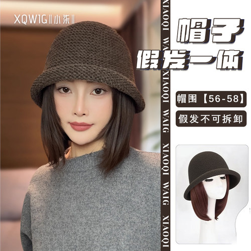 假发帽一体式女2025新款波波头