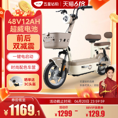 五星钻豹48V电动车电动自行车女小型电瓶车成人代步车可上牌A30