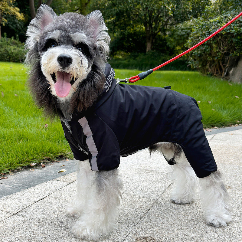 四脚狗衣服秋冬款比熊泰迪小型犬小狗冬季雪纳瑞衣服酷帅可牵引