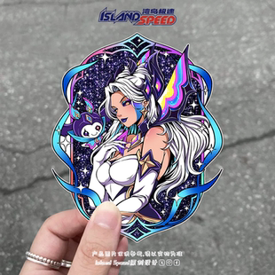 英雄联盟汽车贴纸星之守护者莫甘娜佐伊后尾门挡风玻璃摩托车贴花