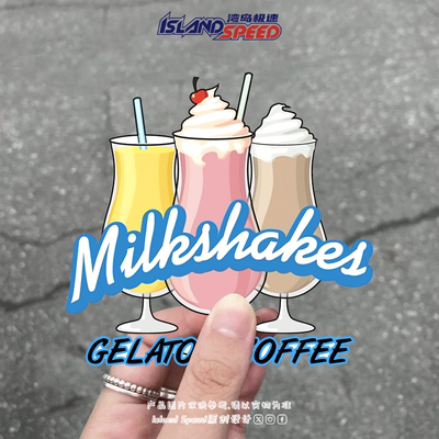 Milkshakes奶昔贴纸意式冰淇淋咖啡趣味设计汽车车身挡风玻璃贴画