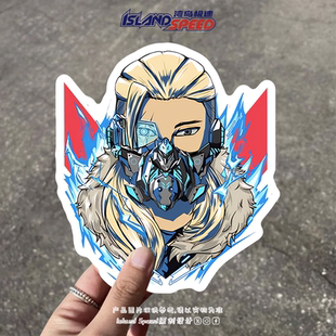 无畏契约Valorant汽车贴纸瓦洛兰特游戏角色冰霜冰女头盔车身贴花