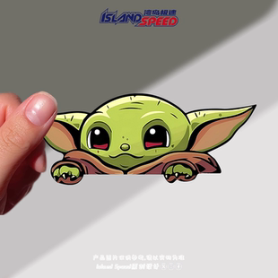 饰贴 Grogu可爱大眼呆萌贴花车窗装 星球大战汽车贴纸Baby Yoda