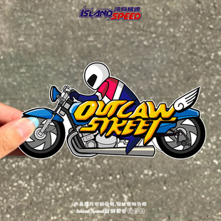 饰贴 遮划痕装 Outlaw Street汽车贴纸卡通复古摩托车个性