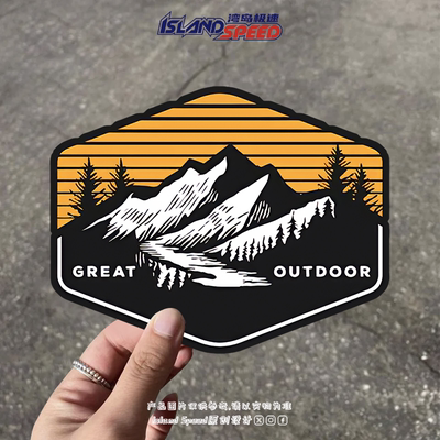 户外主题标志贴纸GREAT OUTDOOR复古风创意设计车尾挡风玻璃贴画