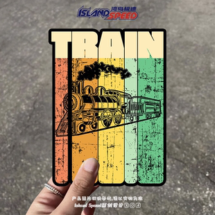 饰画摩托车越野车车身贴花 火车装 TRAIN汽车贴纸经典 复古风格