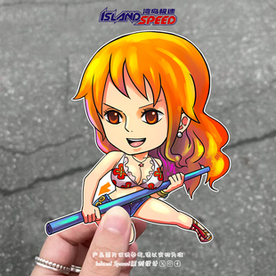 海贼王汽车贴纸索隆Q版 饰贴纸 卡通动漫周边车身后备箱装