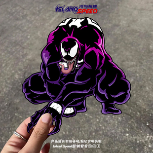 漫威毒液汽车贴纸个性 创意潮流卡通动画车身车窗防水贴纸