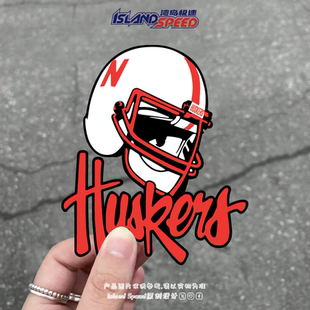 内布拉斯加大学校体育队标志贴花Huskers赛车摩托车车身贴纸