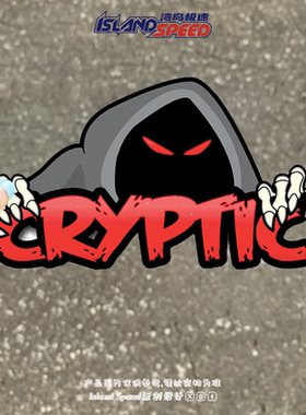 Cryptic汽车贴纸红眼骷髅创意赛车摩托车电车三角窗挡风玻璃贴花