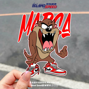 塔斯马尼亚恶魔汽车贴纸乐一通车身车窗网红趣味划痕贴纸