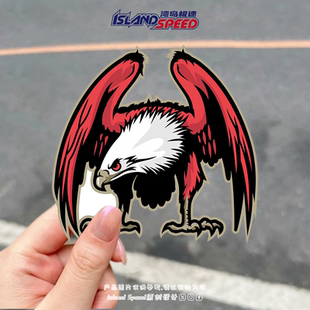 老鹰汽车贴纸凶猛卡通动物创意设计电车摩托车头盔防水贴花