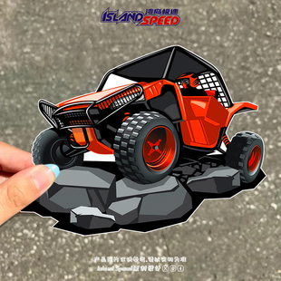 卡通越野汽车贴纸肌肉性能猛兽车身车窗后备箱防水贴花