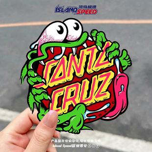 饰车贴 创意车身后备箱装 Santa Cruz汽车贴纸卡通小怪兽个性