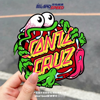 Santa Cruz汽车贴纸卡通小怪兽个性创意车身后备箱装饰车贴