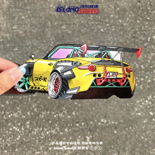 饰贴 越野跑车车尾车窗防晒装 黄色赛车汽车贴纸个性 改装
