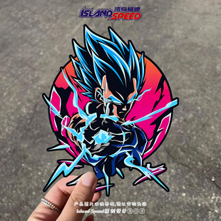 龙珠贝吉塔汽车贴纸卡通动漫超级赛亚人电动车头盔贴纸