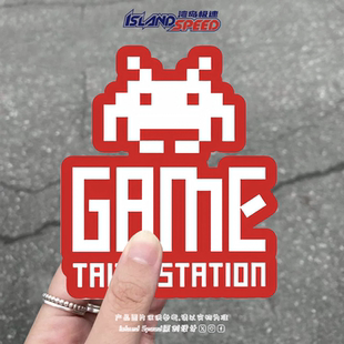 太空侵略者Taito Station标志贴画泰托像素风图案车身侧面贴纸