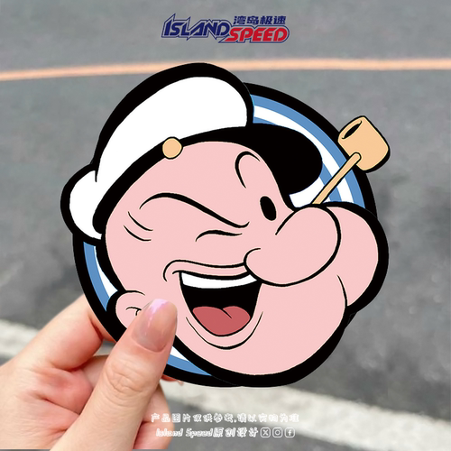 大力水手波派汽车贴纸顶针剧院漫画角色电车摩托车头盔贴画