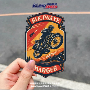 BIK MARGEB汽车贴纸复古风摩托车越野场景图案越野车贴花 PAKYE