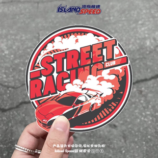 复古摩托车电车后备箱挡风玻璃贴 Club汽车贴纸美式 Street Racing